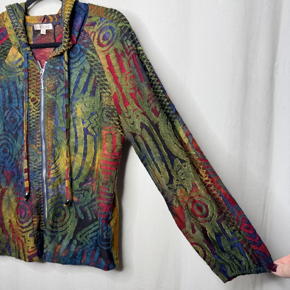 Adore / Multicolored Patchwork Abstract Burnout B… - image 3